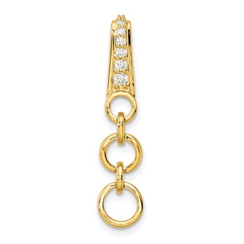 14k 1/8 carat Lab Grown Diamond VS/SI+ G+ Dangle Circle Chain Slide Pendant