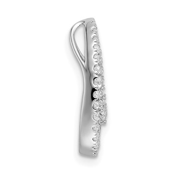 14k White Gold 1/2 carat Lab Grown Diamond VS/SI+ G+ Complete Teardrop Cluster Chain Slide Pendant — alternate view