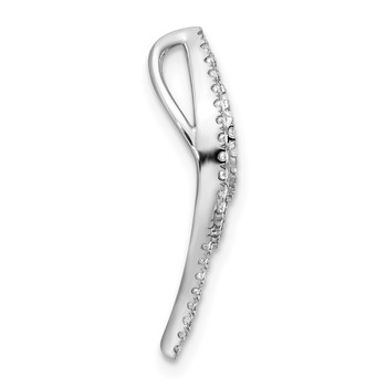 14k White Gold 3/8 carat Lab Grown Diamond VS/SI+ G+ Complete Fashion Chain Slide Pendant — alternate view