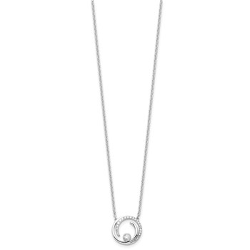 14k White Gold 1/5 carat Lab Grown Diamond VS/SI+ G+ Complete 18 inch Fashion Swirl Circle Design Necklace — alternate view