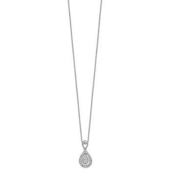 14k White Gold 1/5 carat Lab Grown Diamond VS/SI+ G+ Complete 18 inch Teardrop Pendant Necklace — alternate view