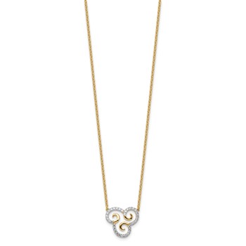 14k 1/4 carat Lab Grown Diamond VS/SI+ G+ Complete Swirls 18 inch Necklace — alternate view