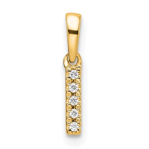 10K Diamond Letter I Initial with Bail Pendant