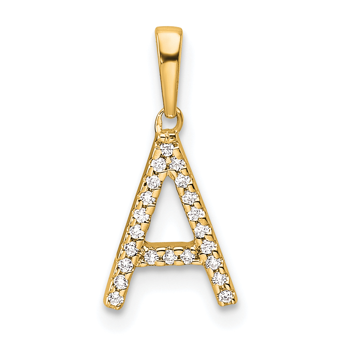 10k 1/15 carat Diamond Letter A Initial Pendant