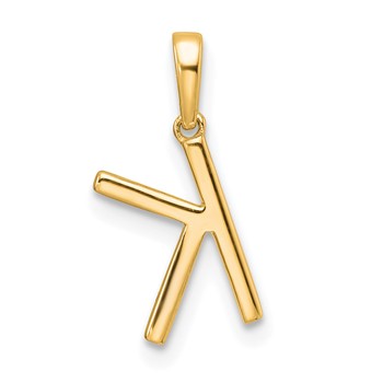 14K Rose Diamond Letter K Initial Pendant — alternate view