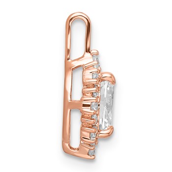 RG Sterling Silver CZ Oval Halo Pendant — alternate view