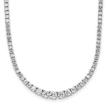 Sterling Silver CZ Bolo Necklace