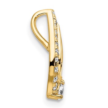 14k Polished 1/4 carat Diamond Teardrop Chain Slide — alternate view