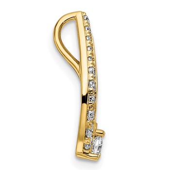 14k Polished 1/2 carat Diamond Teardrop Chain Slide — alternate view