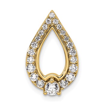 14k Polished 1/2 carat Diamond Teardrop Chain Slide