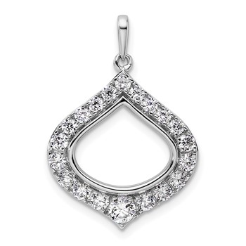 14k White Gold 1 carat Lab Grown Diamond VS/SI+ G+ Complete Fashion Teardrop Shape Pendant