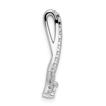 14k White Gold 1 carat Lab Grown Diamond VS/SI+ G+ Chain Slide Pendant — alternate view