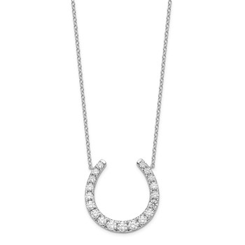Sterling Silver 3/4ct. CZ Horseshoe Necklace