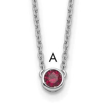 14KW 1 Synthetic Birthstone Complete Family Necklace