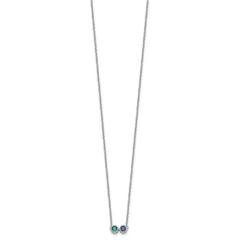 14KW 2 Family Birthstone Necklace Mounting — alternate view