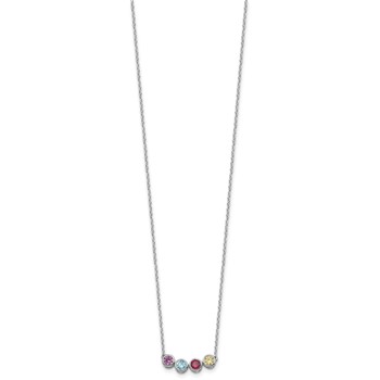 14KW 4 Family Birthstone Necklace Mounting — alternate view