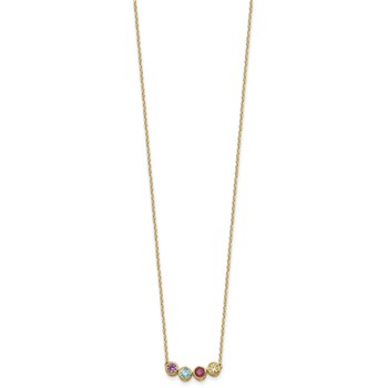 14K 4 Family Birthstone Necklace Mounting — alternate view