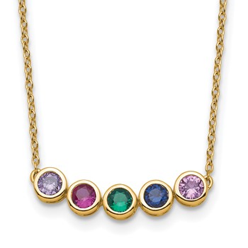 14K 5 Family Birthstone Necklace Mounting