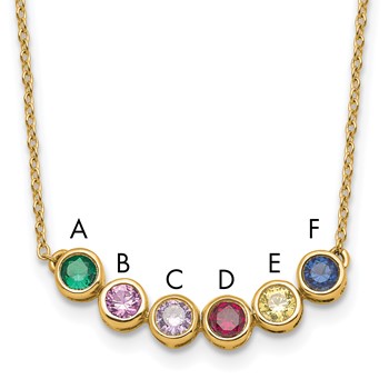 14K 6 Family Birthstone Necklace Mounting — alternate view