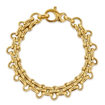 Affordable Expressions Sterling Silver Gold-tone Polished Fancy Link 8 inch Bracelet