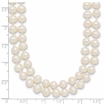 14k 5-6mm White Near Round Freshwater Cultured Pearl Double Strand 18 inch Necklace — alternate view