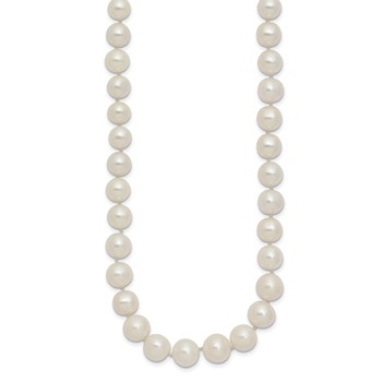 14k 7.5-9mm White Freshwater Cultured Pearl Graduated 18 inch Necklace — alternate view