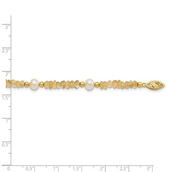 14KY Freshwater Cultured Pearl & Citrine Necklace — alternate view