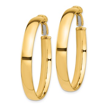 1/2pr 14k High Polished 5mm Omega Back Hoop Earrings — alternate view