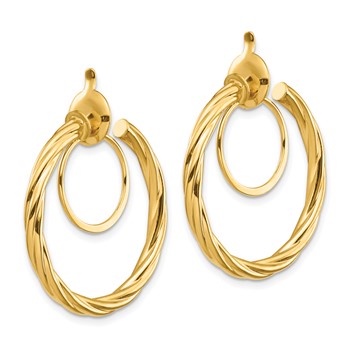 14K 2.25x24mm Polished Twisted Tube Hoop Non-pierced Earrings — alternate view