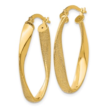 14ky Oval Twist Hoop Earrings — alternate view