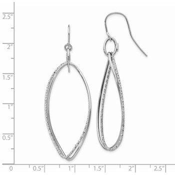 14K White Gold Textured Twisted Dangle French Hook Earrings — alternate view