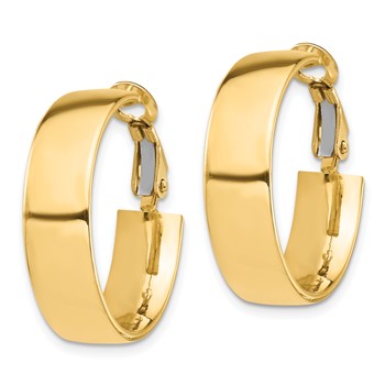 1/2pr 14k High Polished 7mm Omega Back Hoop Earrings — alternate view