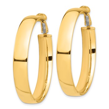 1/2pr 14k High Polished 7mm Omega Back Hoop Earrings — alternate view