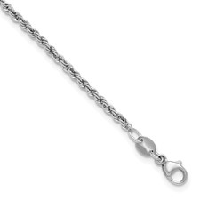 Image of Herco Platinum Polished 2.2mm Solid Rope 8 Inch Chain Bracelet