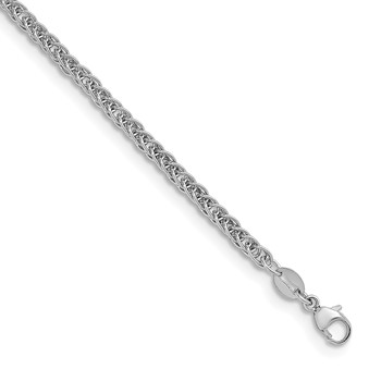 Herco Platinum Polished 2.5mm Solid 3-Wire Wheat 22 Inch Chain