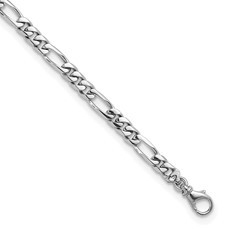 Image of Herco Platinum Polished 6.2mm Solid Figaro 20 Inch Chain