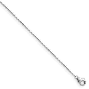 Herco Platinum Diamond-cut .85mm Oval Cable 24 Inch Chain