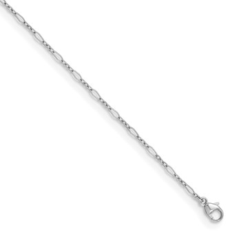 Herco Platinum Polished Diamond-cut 2.4mm Solid Oval Link 22 Inch Chain