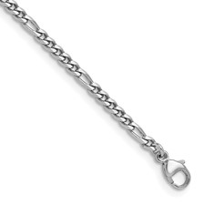 Image of Herco Platinum Polished 2.5mm Solid Figaro 18 Inch Chain