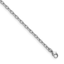 Image of Herco Platinum Polished 3mm Solid Cable 18 inch Chain