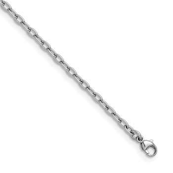 Herco Platinum Polished 3mm Solid Cable 22 Inch Chain