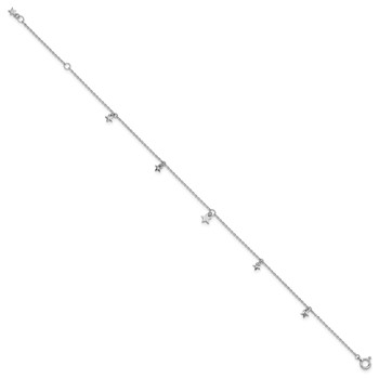 Herco Platinum Polished 5 Star Station 7 Inch with 1 Inch Extension Bracelet — alternate view