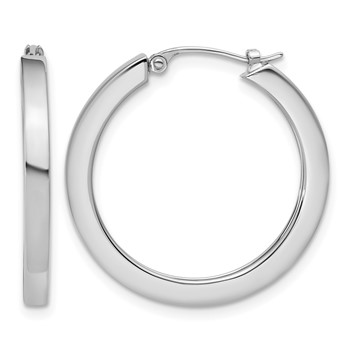 Herco Platinum Polished 2.4mm Hoop Earrings