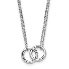 Image of Herco Platinum Polished Two-Strand Circle Link Necklace