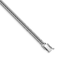 Image of Herco Platinum Polished and Diamond-cut 4.3mm Solid Curb with Safety Clasp 18 Inch Chain