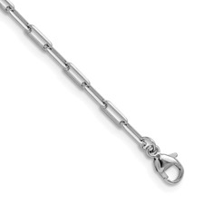 Image of Herco Platinum Polished Knife Edge 2.3mm 16 Inch Solid Paperclip Link Chain