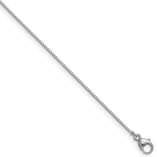 Image of Herco Platinum Polished .80mm Box Chain 16 Inch Necklace