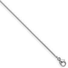Image of Herco Platinum Polished .90mm Box Chain 18 Inch Necklace