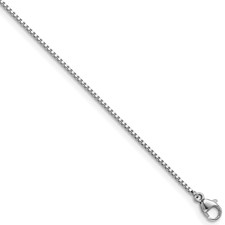 Image of Herco Platinum Polished 1.20mm Box Chain 18 Inch Necklace