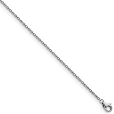 Image of Herco Platinum Polished 1.45mm Cable Chain 20 Inch Necklace